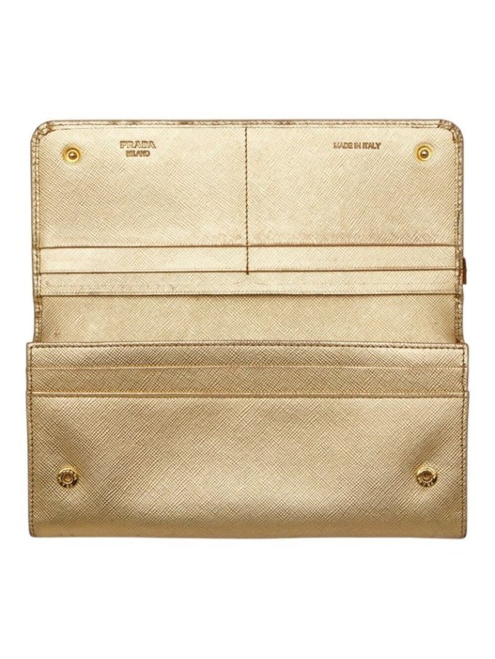 ★SOLD★ Prada Wallet Gold Saffiano Leather - Picture 8 of 10